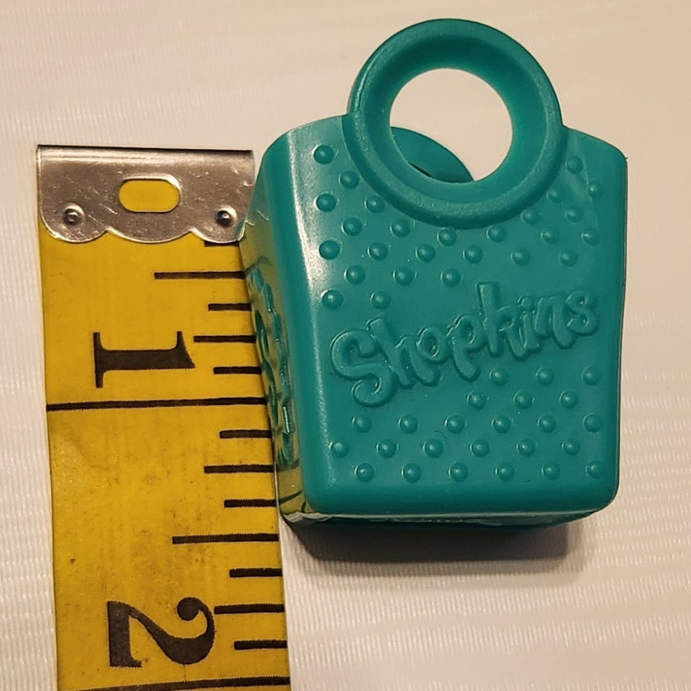 Shopkins Set of 6 Mini Green Teal Shopping Totes for Toy Figures Rubber Plastic - Picture 6 of 7